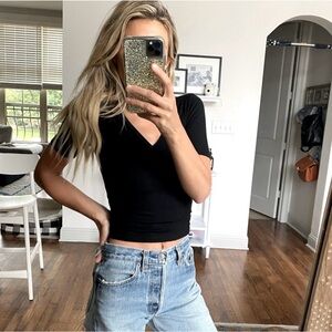 Blue Life Black Fitted Crop T-Shirt XS